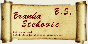 Branka Steković vizit kartica